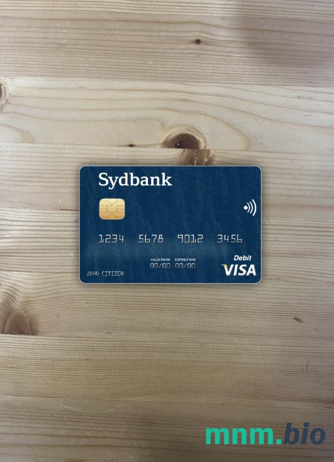 Denmark Sydbank visa obciążyć card wygląd fotograficzny skan PSD + zdjęcie